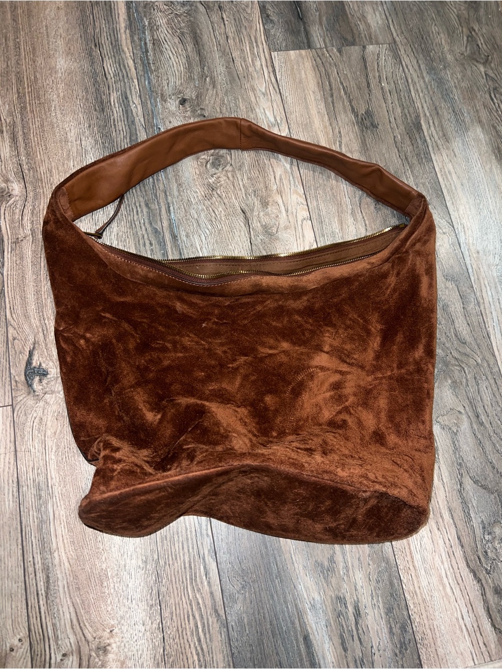 Banana Republic Chestnut Brown Suede Hobo Bag